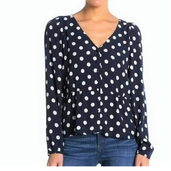 J. Crew Tops - J Crew Long Sleeve peplum button-down shirt